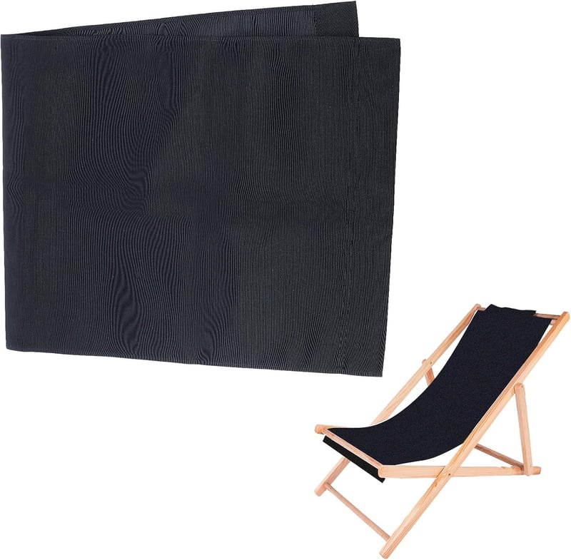 PandaHall Strand Fotel Pótváz 44x17 Fekete Oxford Vászon Napozóágy Kiegészítés