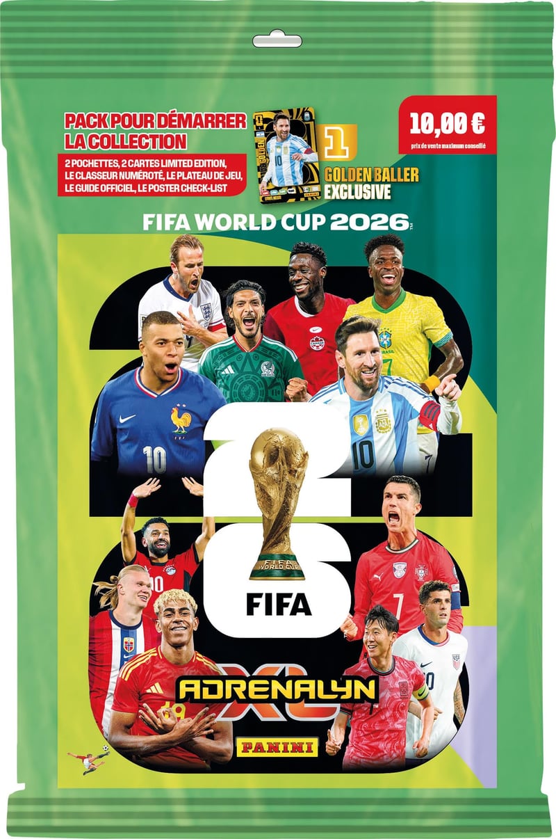 Štartovací balíček zberateľských futbalových kariet Panini FIFA World Cup 2026 Adrenalyn XL