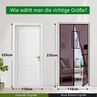 Panngu Mágneses Szúnyogháló Ajtóra 110x235cm, Erkélyre, Fúrás Nélkül, Barna 2
