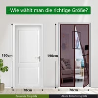 Panngu Mágneses Szúnyogháló Ajtóra 70x190cm, Erkélyre, Fúrás Nélkül, Barna 2