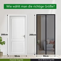 Panngu Mágneses Szúnyogháló Ajtóra 90x200cm, Fúrás Nélkül, Erkély és Terasz Védelem 2
