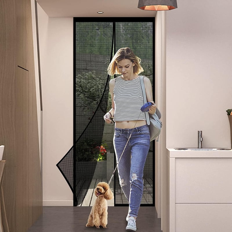 Panngu Mágneses Szúnyogháló Erkélyajtóra 110x210cm Fekete Erősített