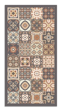 Panorama PVC Kuhinjski Tepih 60x110 cm - Smeđi Uzorak Pločica, Protuklizni, Vodootporni, Otporan na Plamen, Hipoalergeni, Španjolski Proizvod 1