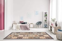 Panorama PVC Kuhinjski Tepih 60x110 cm - Smeđi Uzorak Pločica, Protuklizni, Vodootporni, Otporan na Plamen, Hipoalergeni, Španjolski Proizvod 2