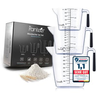 Panteer set mjernih posuda 3 kom - 1L, 500ml, 250ml - Otporne na toplinu i perive u perilici posuđa do 90°C - BPA-free kuhinjski dodatak za kuhanje i pečenje 1