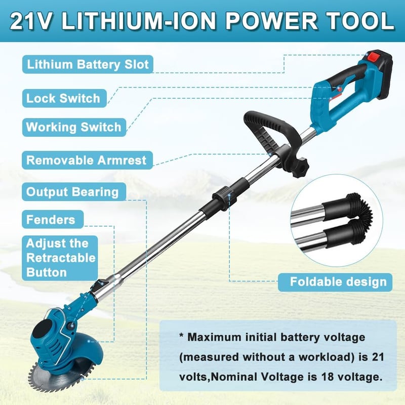 Panthem 4in1 Akkumulátoros Fűnyíró és Szegélynyíró 21V 2000mAh Teleskópos
