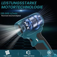 Panthem Mini bežični puhač lišća, kompatibilan s Makita 18V baterijama, 30 m/s, 130 000 okr/min, motor bez četkica, 5 mlaznica, lagan i prenosiv za čišćenje terase, travnjaka, automobila i kampiranja (bez baterije) 2