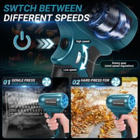 Panthem Mini bežični puhač lišća, kompatibilan s Makita 18V baterijama, 30 m/s, 130 000 okr/min, motor bez četkica, 5 mlaznica, lagan i prenosiv za čišćenje terase, travnjaka, automobila i kampiranja (bez baterije) 3