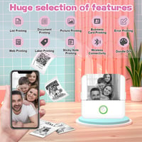 Panthem Mini Bluetooth Hőpapíros Nyomtató Okostelefonhoz - Hordozható Fotó és Címke Nyomtató 13 Papírtekerccsel, Színes Ceruzákkal, iOS/Andr 7