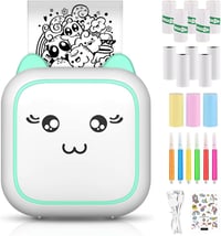 Panthem Mini Hordozható Hőnyomtató Okostelefonhoz - Bluetooth Fotónyomtató 13 Papírtekerccsel, Zöld, Android/iOS Kompatibilis, Utazáshoz, Na 1