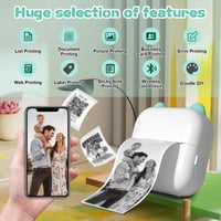 Panthem Mini Hordozható Hőnyomtató Okostelefonhoz - Bluetooth Fotónyomtató 13 Papírtekerccsel, Zöld, Android/iOS Kompatibilis, Utazáshoz, Na 2