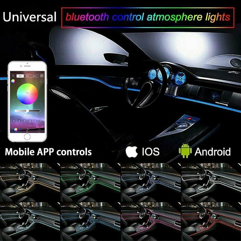 Panthem RGB LED szalag autó belső világítás 6m app vezérlésű neon fény