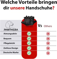 Panthera Ujjatlan Edzőkesztyű - Légáteresztő Bőr Fitnesz Kesztyű Erőnléti Edzéshez, Súlyzózáshoz, Crossfithez és Kerékpározáshoz - Unisex 4