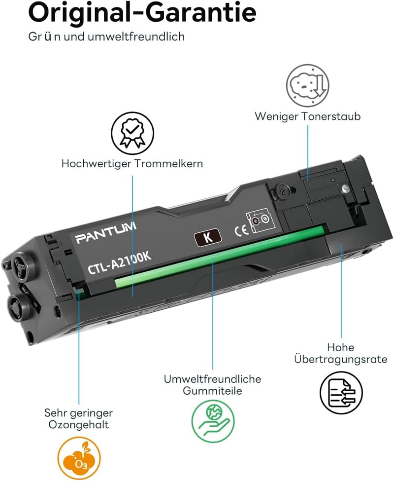 PANTUM CTL-A2100K Eredeti Toner Cartridge CP2100DW CM2100DW Lézernyomtatóhoz 1500 oldal