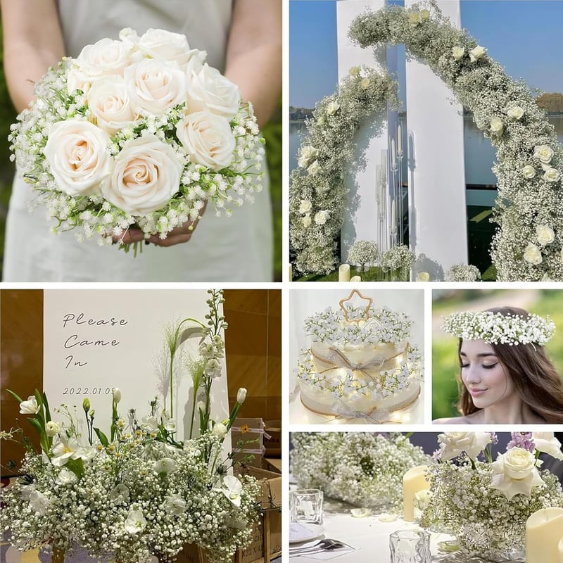 PANYI 10 db Mesterséges Virág Gipsz Fehér Esküvői Dekoráció Csokor