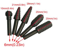 Paor 5 részes HSS rotációs marókészlet fához - 6mm szárátmérő, 13mm fejátmérő - Csiszolás, polírozás, formázás - Fúrógéphez csatlakoztatható 2