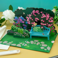 papercrush 3D felugró születésnapi kártya kertbarátoknak virágos 4