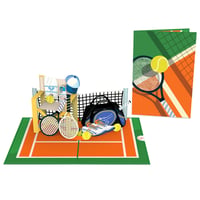 Felicitare Pop-Up papercrush Tenis - Felicitare 3D de zi de naștere cu rachetă de tenis 3