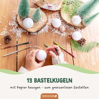 Globuri de Crăciun Papierdrachen de Pictat cu Efect de Papier-Mâché - Decorațiune de Crăciun DIY 2026 - Globuri Albe pentru Brad de Crăciun pentru Activități Creative 2