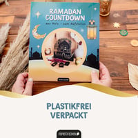 Decor masă din lemn Papierdrachen pentru numărătoarea inversă de Ramadan, lac negru, set Sărbătoarea Dulciurilor 02 4
