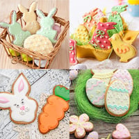 PAPU Set de 8 forme pentru fursecuri de Paște - Oțel inoxidabil, forme de iepuraș, pui, ou, floare pentru copt, fondant 7
