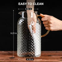 ParaCity üveg kancsó 1900ml fedővel, nagy nyílás, könnyű tisztítás 5