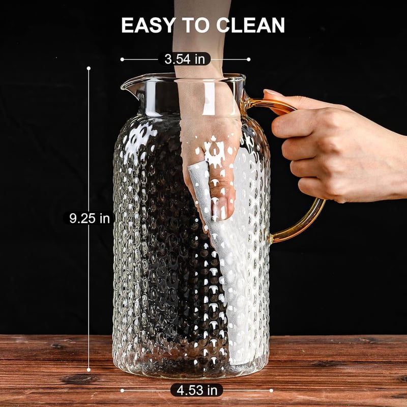 ParaCity üveg kancsó 1900ml fedővel, nagy nyílás, könnyű tisztítás
