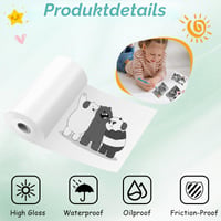 Parastar Hőpapír Tekercs Gyerek Kamerákhoz és Mini Nyomtatókhoz – 57 mm, 12 db 3