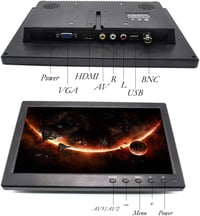 Pardarsey 10.1" HD TFT LCD Monitor BNC/AVI/VGA/HDMI Autós Biztonsági Kamera Kijelző 3