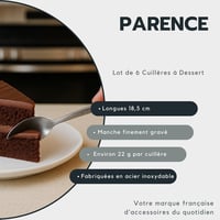 PARENCE 6 darabos hosszú desszert kanál szett 18,5 cm rozsdamentes acél gravírozott nyéllel 5