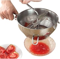 PARENCE Rozsdamentes Zöldség Reszelo 3 Koronggal Burgonyatörő 20cm 5