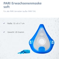Mască de inhalare moale pentru adulți PARI Boy - Cu stabilizator de mască, transparentă - Mască pentru nebulizator pentru adulți - Accesoriu PARI Boy 4
