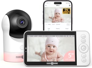 PARIS RHÔNE PE-BBM002 2K baby monitor s kamerom, 5" zaslonom i PTZ praćenjem od 355°