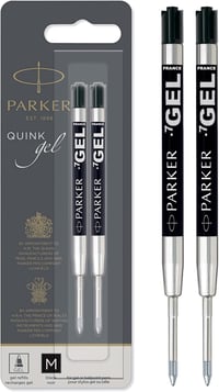 Parker gél tollbetét közepes hegy (0,7 mm) - fekete QUINK tinta - 2 db 1