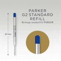 Rezervă pentru pix Parker Quinkflow - Cerneală albastră - Vârf mediu - Pachet de 6 bucăți 3