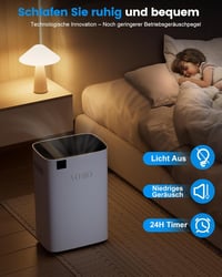 PARKOO Elektromos Párátlanító 20L/nap, LED Kijelzővel, 60m² Területre, Ruhaszárító Funkcióval, Időzítővel, Folyamatos Vízelvezetéssel, Fehér - White, 20l-u, Polypropylene (PP) Acrylonitrile Butadiene Styrene (ABS) 6