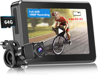 PARKVISION Kerékpár Tolatókamera 4.3" LCD Monitorral - 1080P AHD Felvevős Visszapillantó Tükör 64GB TF Kártyával, Univerzális Bicikli Kiegés 1