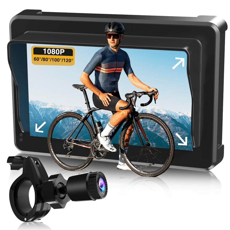 PARKVISION kerékpár tolatókamera készlet HD 1080P éjjellátóval, 10000 mAh, 16-38 mm kormányra