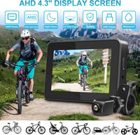 PARKVISION Kerékpár Visszapillantó Kamera 4.3" AHD 1080P LCD Monitorral - 360° Forgatható Tükör Éjjellátóval Országúti és Hegyi Biciklikhez 2