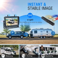 PARKVISION Napelemes Vezeték Nélküli Tolatókamera 1080P, 7 Hüvelykes Monitor, 10000 mAh Akkumulátor 5