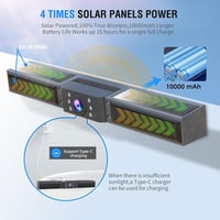 PARKVISION Napelemes Vezeték Nélküli Tolatókamera 1080P, 7 Hüvelykes Monitor, 10000 mAh Akkumulátor 3
