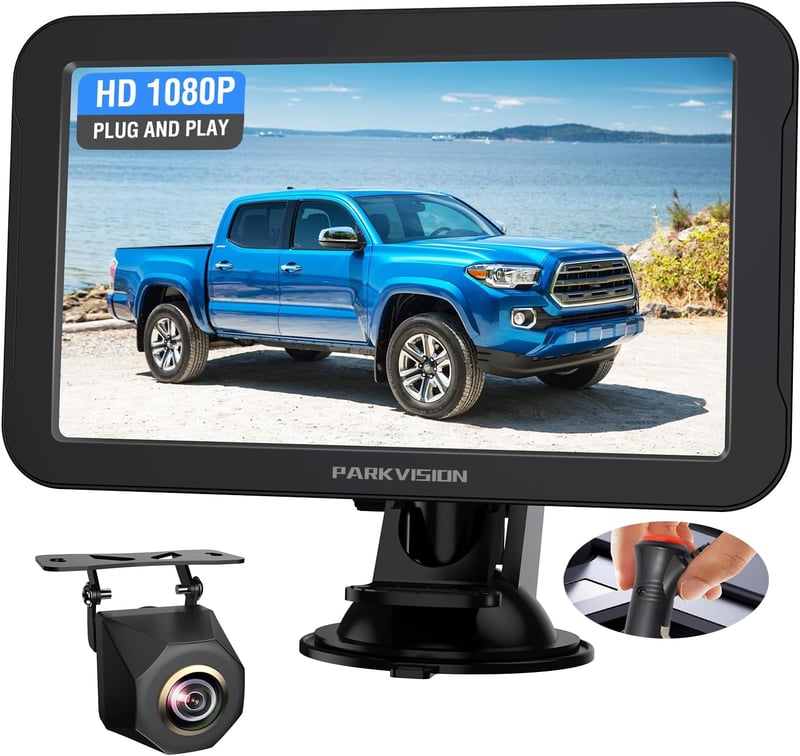 PARKVISION Tolatókamera éjjellátóval, 7 hüvelykes LCD monitor, 12V-24V, lakóautó, lakókocsi, teherautó