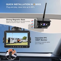 PARKVISION Vezeték nélküli napelemes tolatókamera 7" kijelzővel, 1080P HD, mágneses rögzítés 4