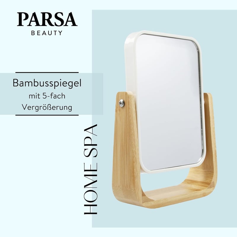 Parsa Beauty Bamboo Sminkespegel 5x Nagyítás 22x5 cm - Bamboo Mirror