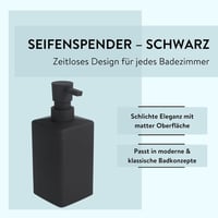 PARSA Beauty Szappanadagoló Fekete - Folyékony Szappan Diszpenzér Gumibevonattal 3