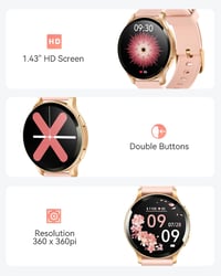Parsonver okosóra hívásfunkcióval 1,43" HD érintőképernyő IP68 fitness tracker - rozéarany 2