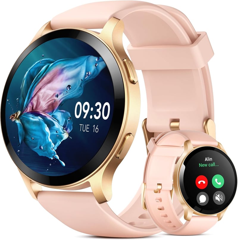 Parsonver okosóra hívásfunkcióval 1,43" HD érintőképernyő IP68 fitness tracker - rozéarany