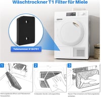 PARTSEE Miele T1 szárítógép szűrő 207x157x30mm habszivacs 3db 3