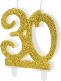 PartyDeco 30-as Szám Születésnapi Gyertya Arany Csillogó Tortadísz Sütemény Dekoráció Felnőtt Gyerek Szülinap Évforduló 1