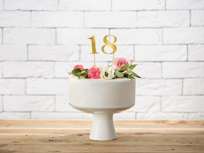 PartyDeco Asztalszámok 26 cm 11 db Arany Tortadísz Esküvő Születésnap - Gold, Gold